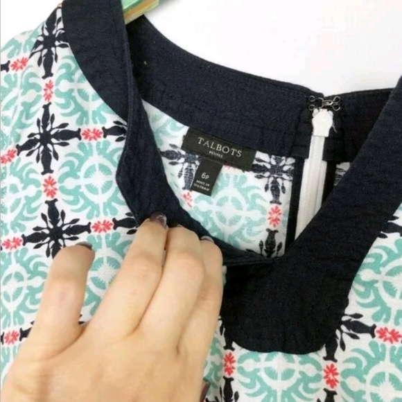 Talbots Spring Damask Shift Dress - Picture 3 of 6